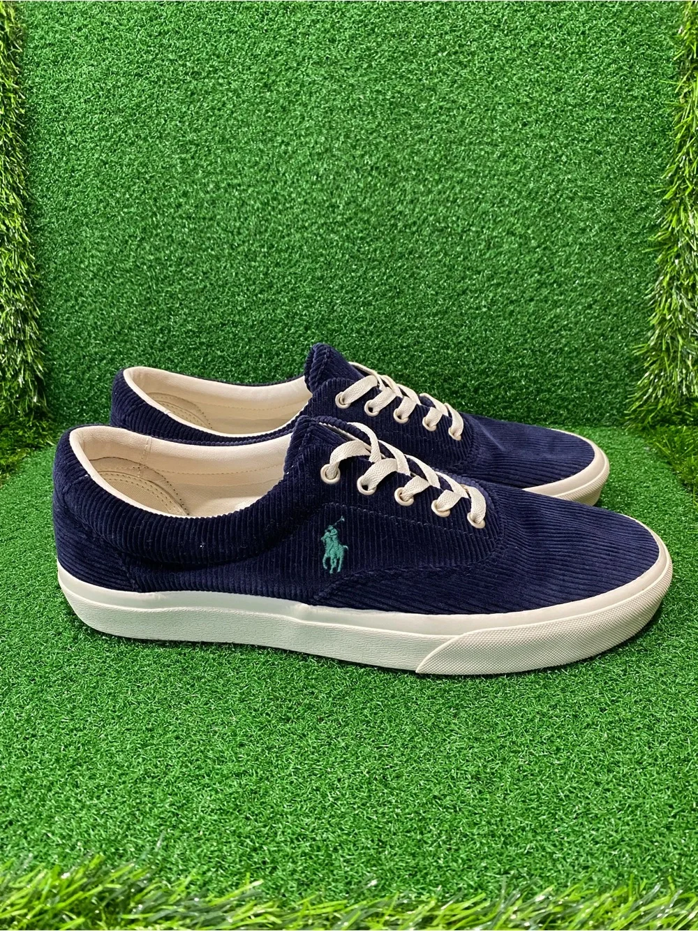 Polo Ralph Lauren Keaton Corduroy Sneakers In Hunter Navy Pony Sz 12 Mens